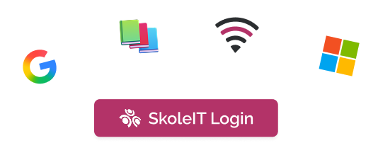 Ikoner for Google, digitale læremidler, WiFi og Microsoft samlet i ét login med SkoleIT Login
